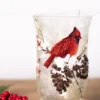 8” Glass Cardinal Pinecone Vase