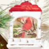 5" Glass Cardinal Scene Lantern Ornament