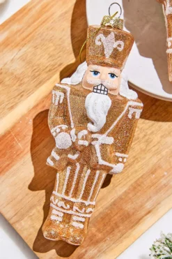 6.5" Glass Gingerbread Soldier Ornament