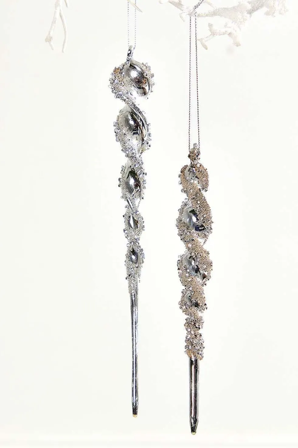10" Glass Icicle Ornament