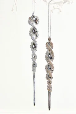 7.5" Glass Icicle Ornament
