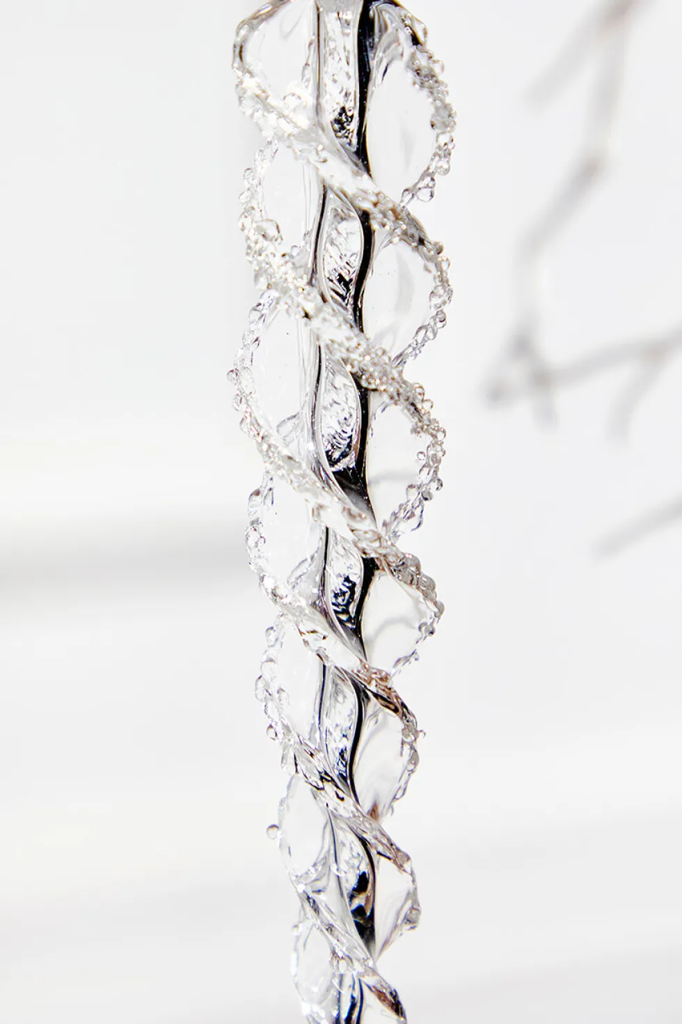 7" Glass Icicle Ornament - Small