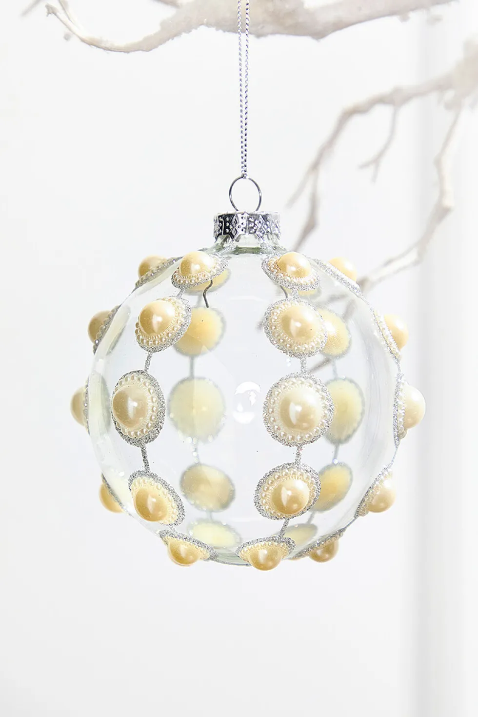 4" Glass Pearl Ornament