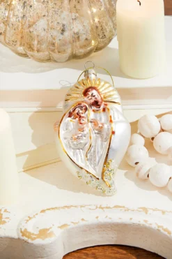 5” Glass & Sequins Holy Family Ornament
