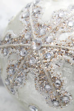 4" Glitter Ball/Finial Snowflake Ornament