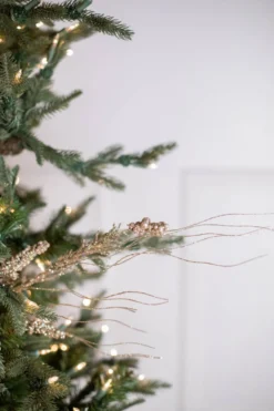 30” Glitter Berry Spike/Twig Spray Champagne
