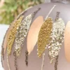 5" Glitter Cascade Glass Ball Ornament