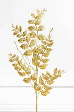 35” Glitter/Mica Later Fern Spray Gold