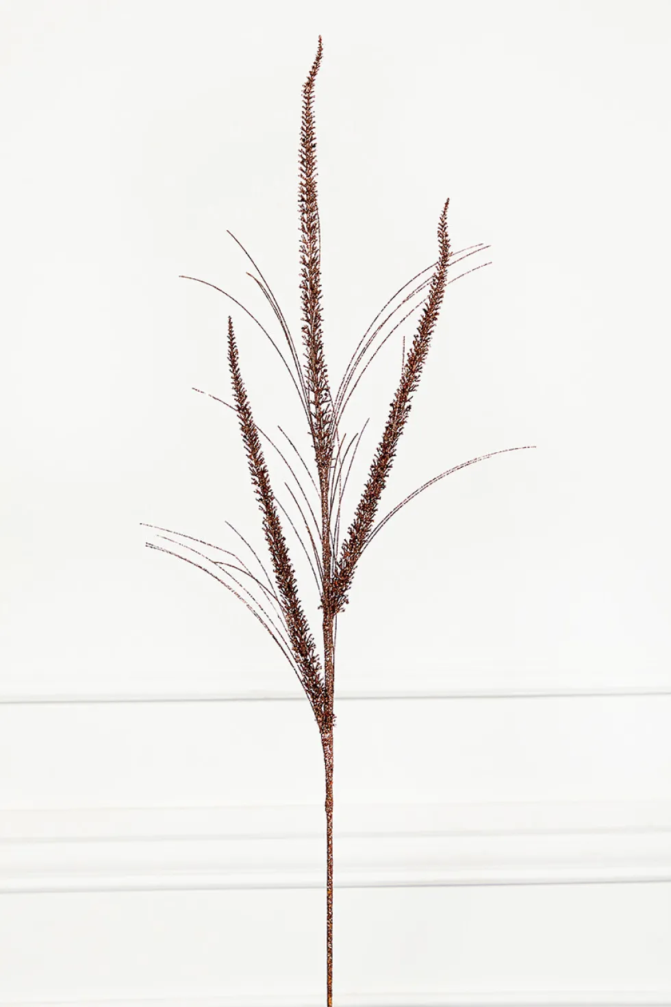 34" Glitter Mica Triple Spike Grass Spray - Copper
