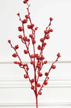 30” Glitter Mini Pomegranate Spray - Red