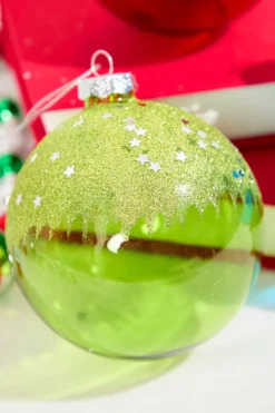 4" Glitter Ornament with Stars