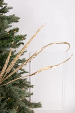 39” Glitter Sequin Grass Blossom Spray - Champagne