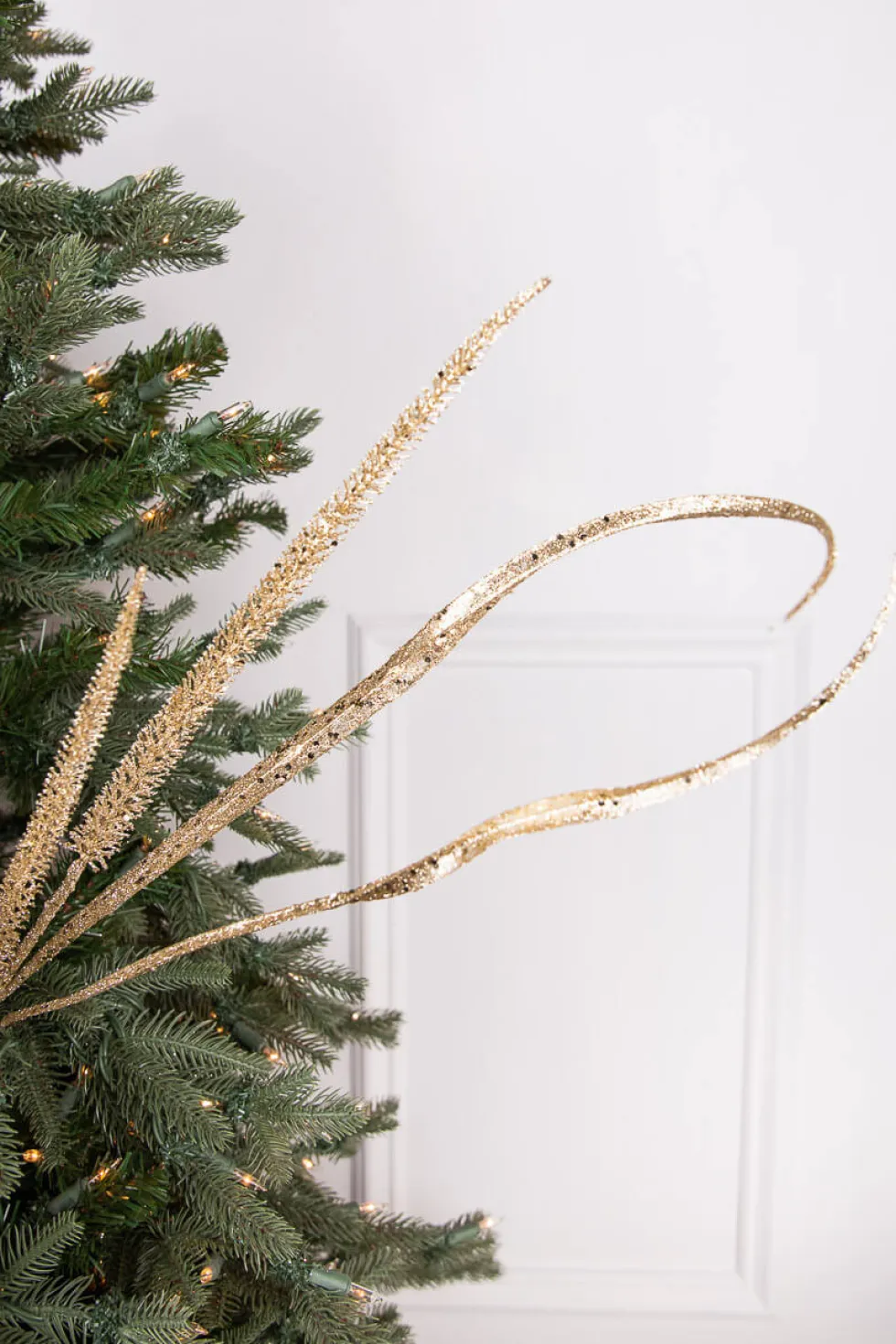 39” Glitter Sequin Grass Blossom Spray - Champagne