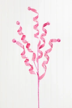 30" Glossy Frizzy Curly Ball Spray - Pink