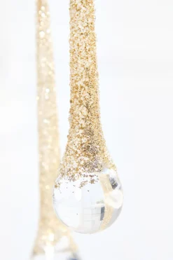 26" Gold Glass Drop Ornament Spray