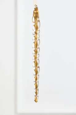 8.5" Gold Glass Icicle Ornament