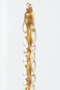 8.5" Gold Glass Icicle Ornament