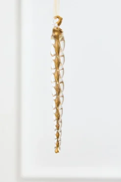6.5" Gold Glass Icicle Ornament