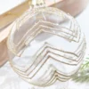 5" Gold Glitter Art Deco Glass Ornament