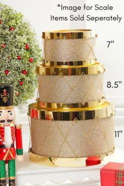 11" Gold Glitter Drum