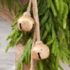 18" Gold Iron Jingle Bells & Jute Rope Ornament