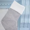 Gray Stocking with White Quilt Trim