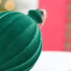 6" Green Flocked Finial Ball Ornament