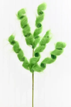 27.5" Green Furry Curly Spray