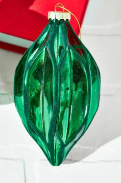 6" Green Glass Ornament