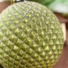 4" Green Glass Quilted Glitter Check Ball Ornament