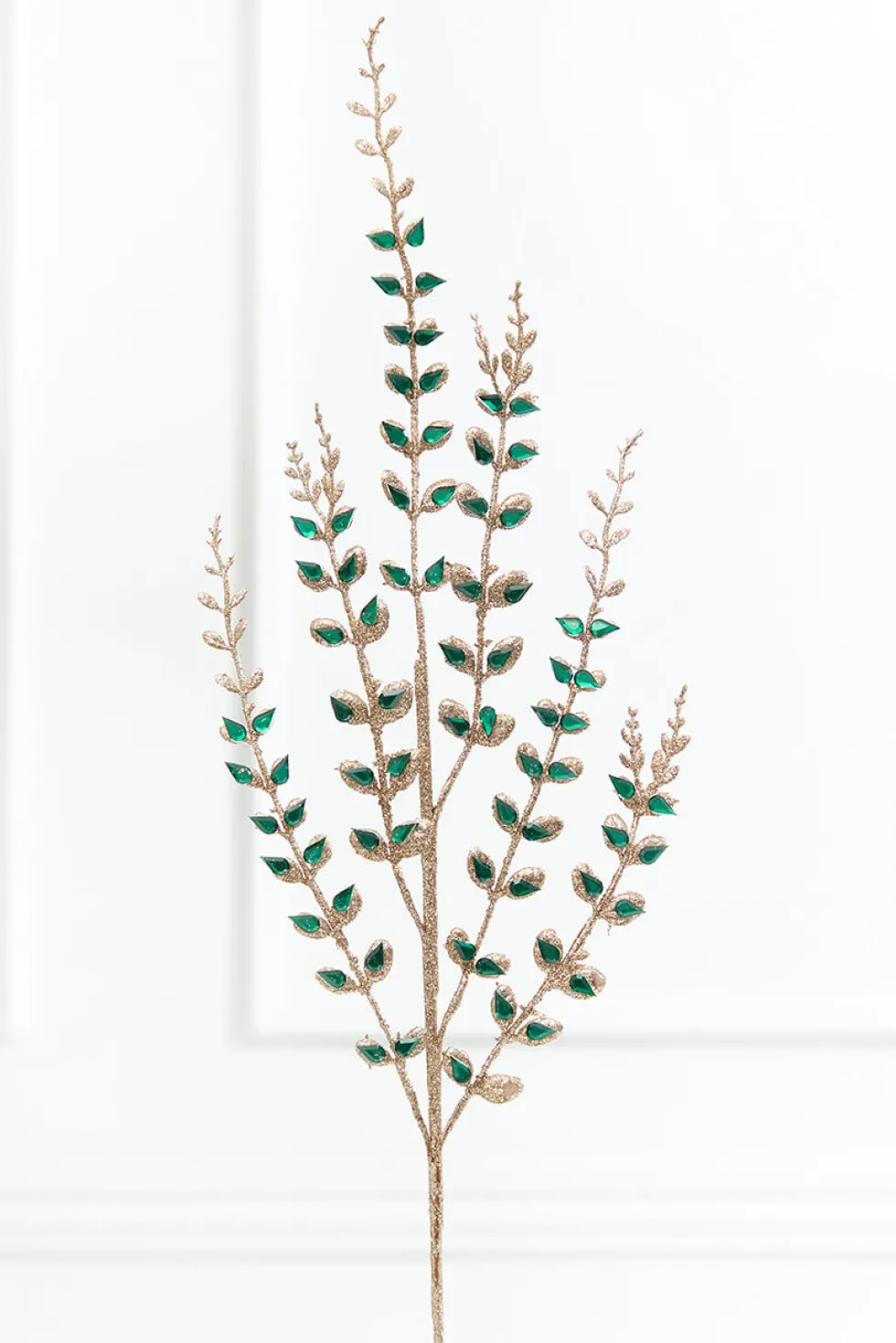 30" Green Jeweled Glitter Spray