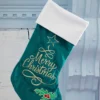 Green Stocking with Merry Christmas
