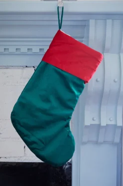 Green Stocking with Red Trim