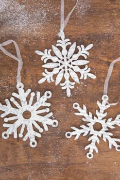 7.75” Holiday Metal Snowflake Ornament