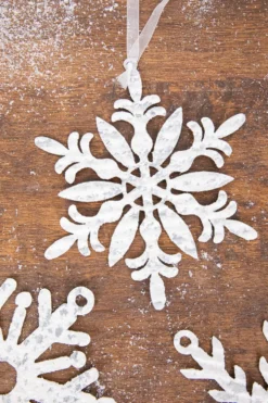 7.75” Holiday Metal Snowflake Ornament