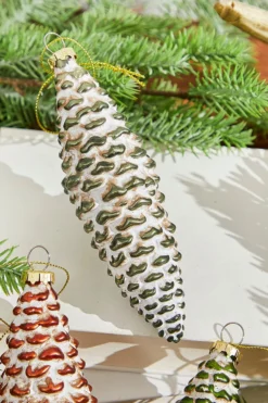 6” Holiday Pinecone Glass Ornament