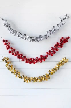 5’ Holiday Silver Jingle Bells Garland