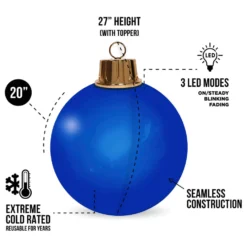 20" HoliGlow Inflatable LED Ornament - 20" Blue