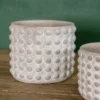 5"H x 6”D Stone Geo Dotted Hobnail Pot