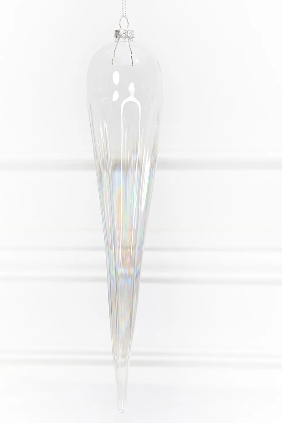 13" Iridescent Finial Glass Ornament