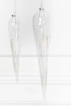 13" Iridescent Finial Glass Ornament
