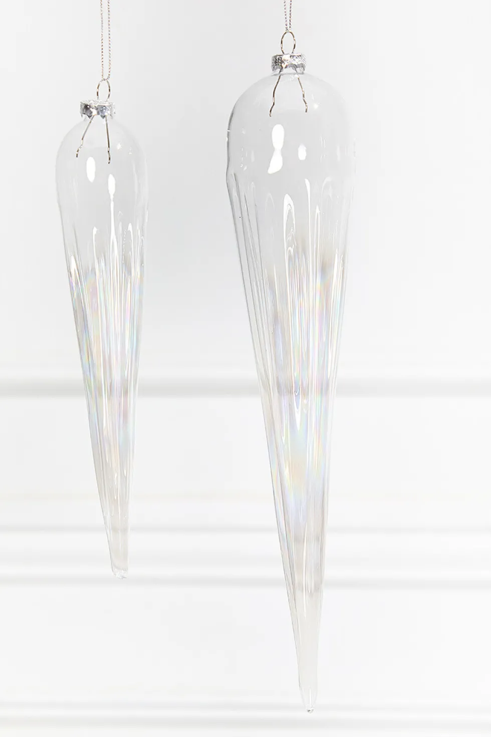 13" Iridescent Finial Glass Ornament