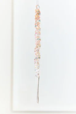 9.75" Iridescent Glass Icicle Ornament