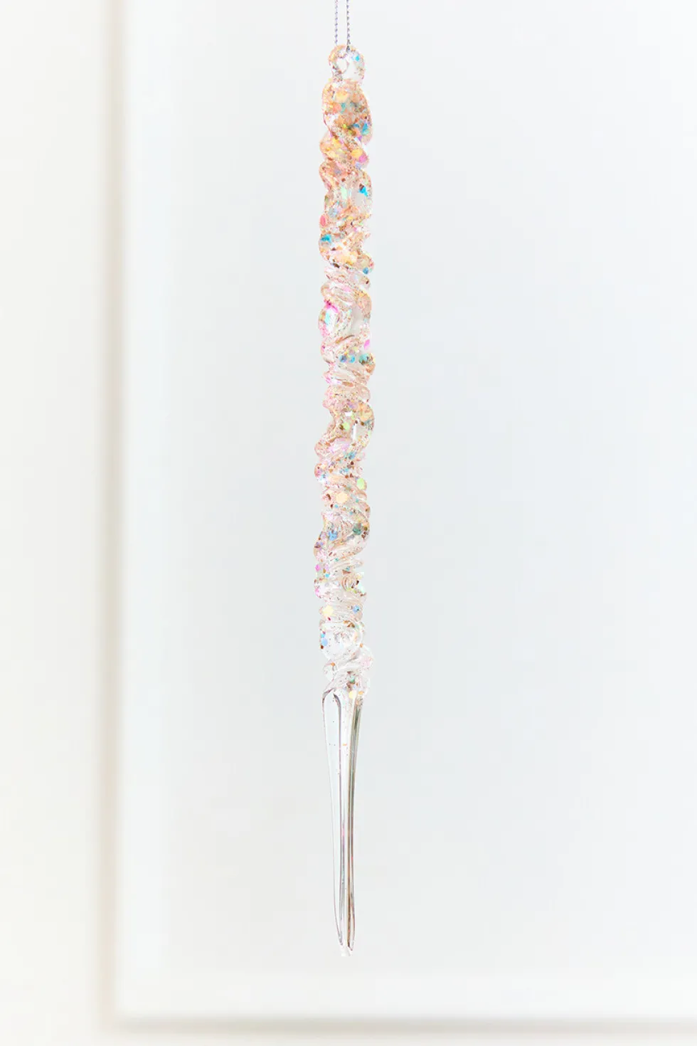 9.75" Iridescent Glass Icicle Ornament