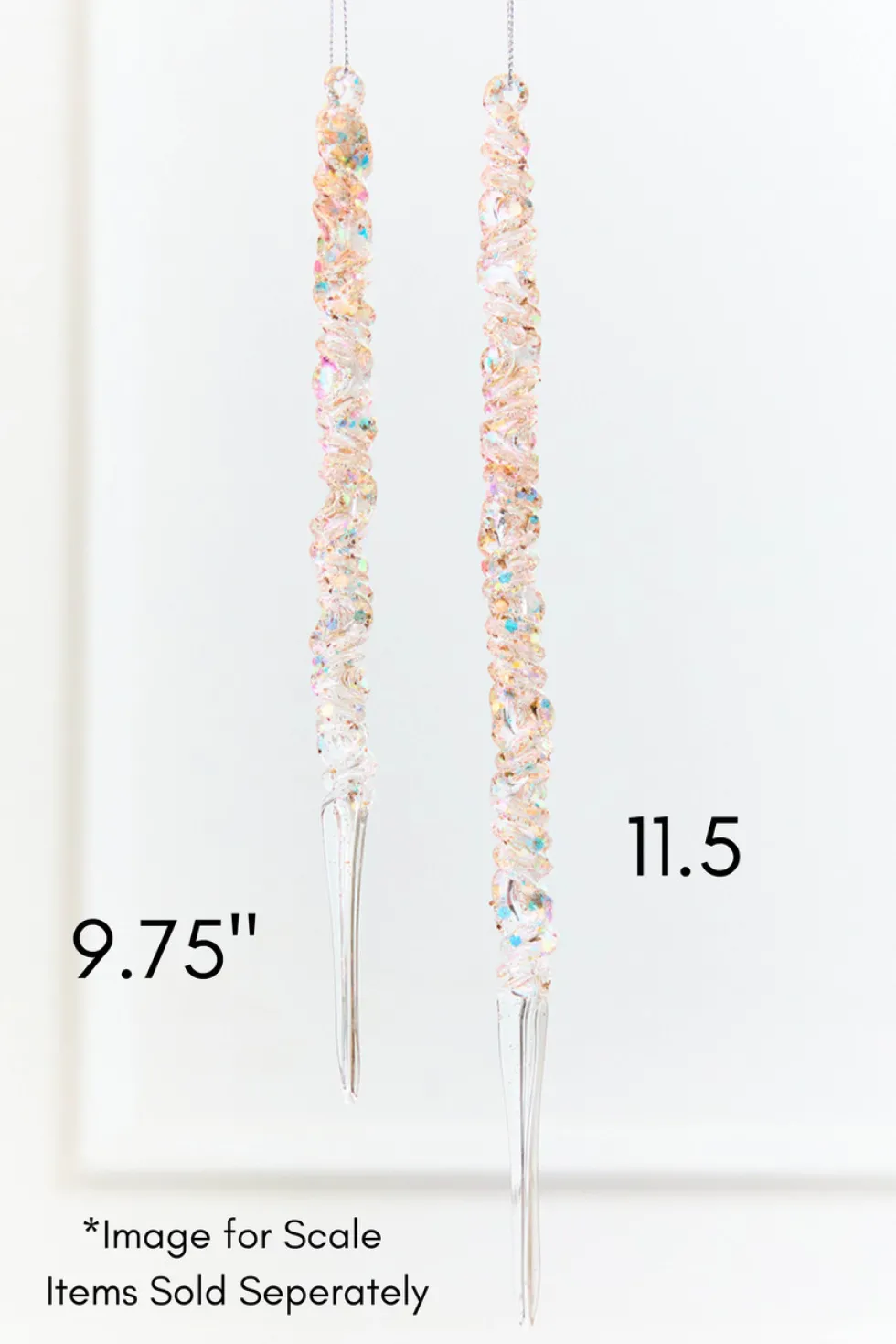 9.75" Iridescent Glass Icicle Ornament