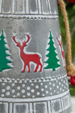 8” Iron Pressed Bell with Deer & Tree Detail