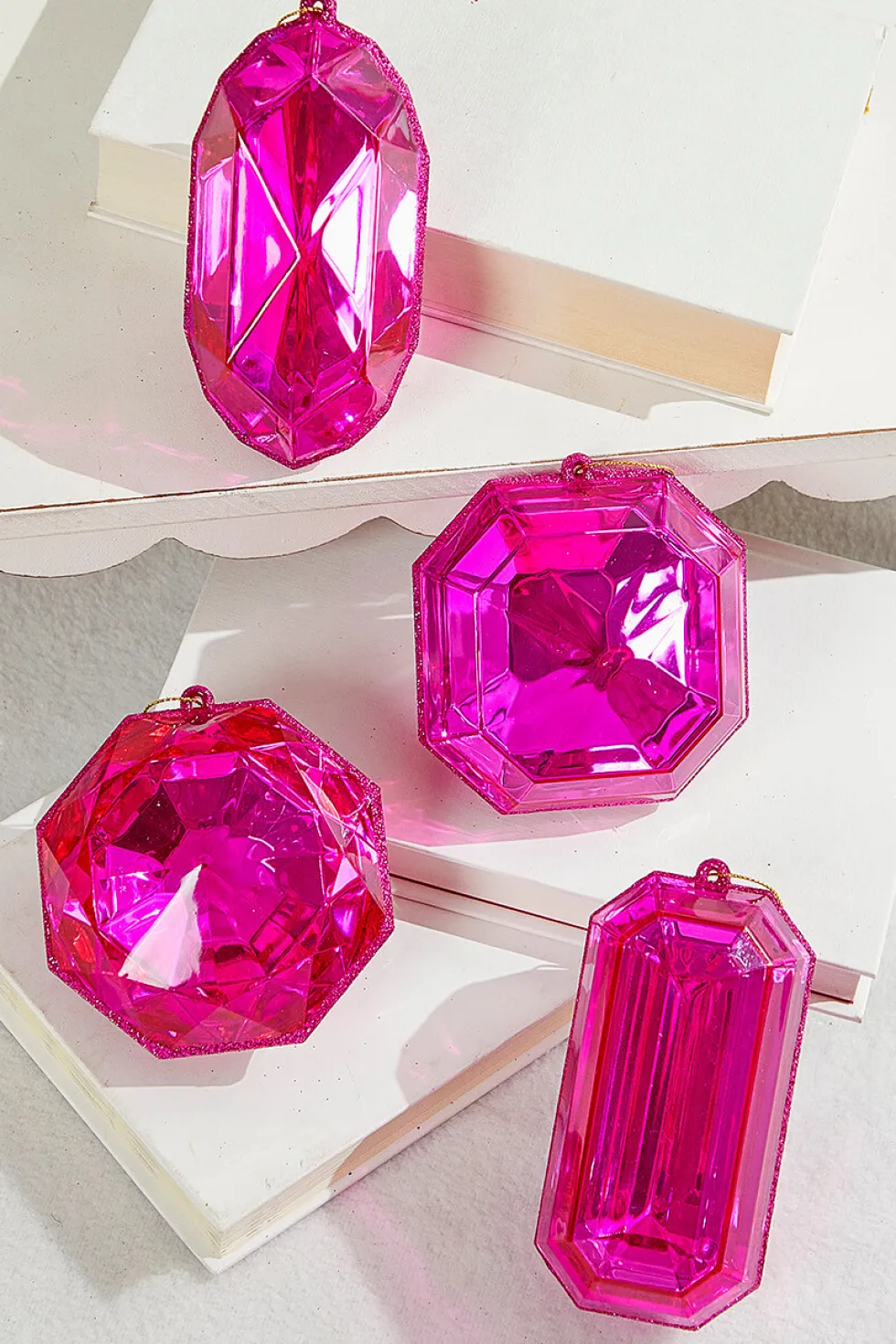 4"-5" Jewel Ornament - Pink