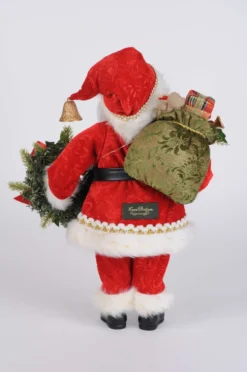 17" Karen Didion Lighted Berry Wreath Santa