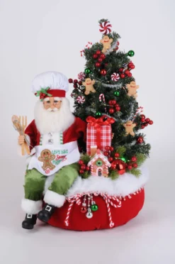 Karen Didion Lighted Gingerbread Santa Bag