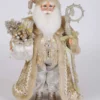 17" Karen Didion Lighted Touch of Gold Santa
